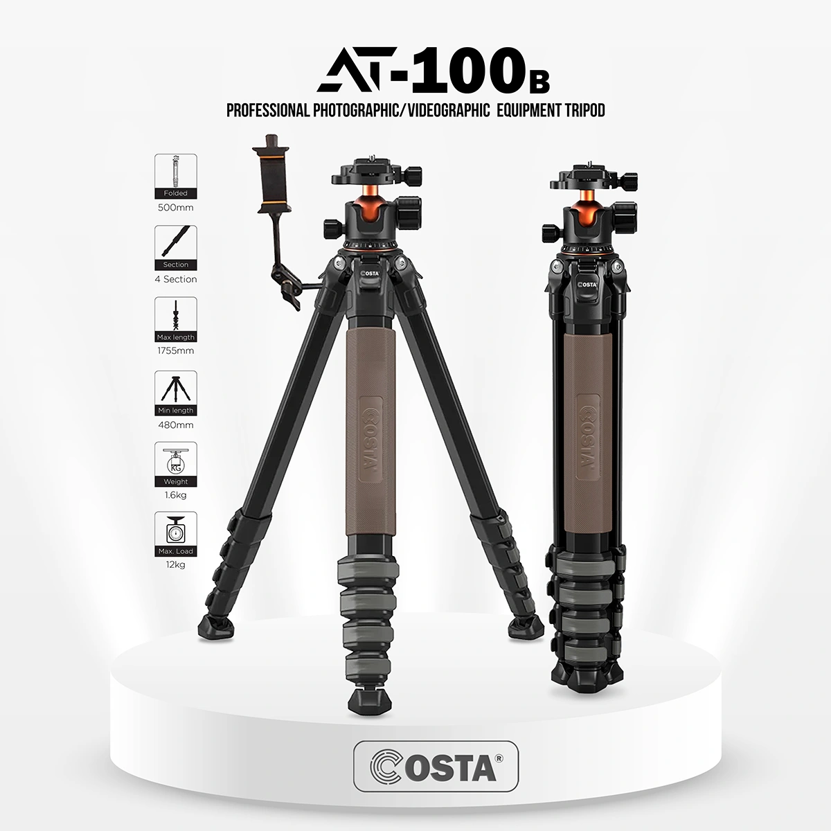 COSTA Alus AT-100b Tripod heavy duty
