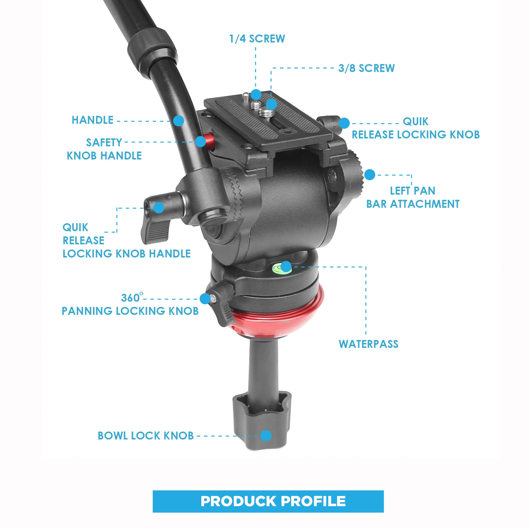 COSTA Alus-F05M Fluid Head Plus Bowel 75mm