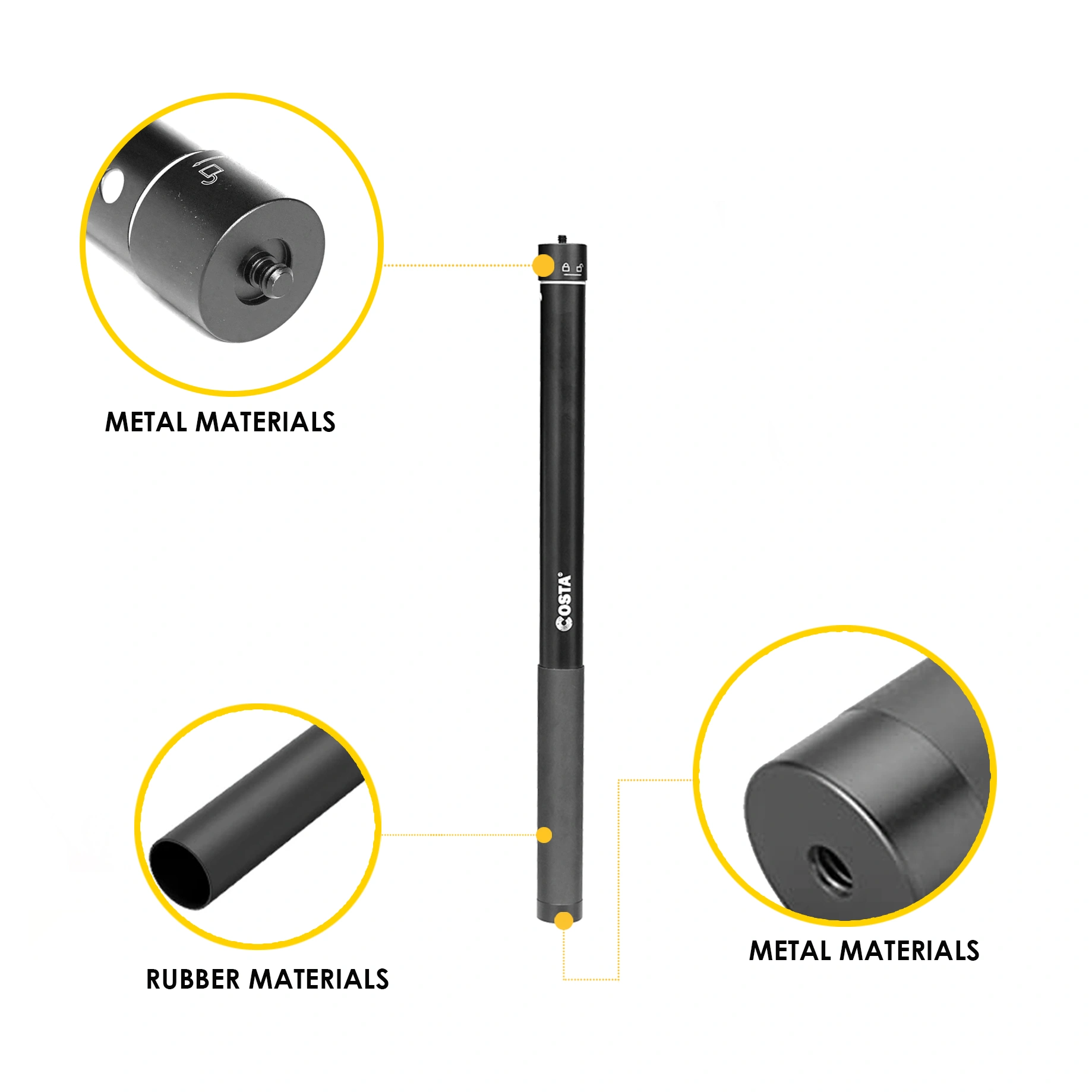 COSTA FG-170 Invisible Selfie Stick monopod Tongsis