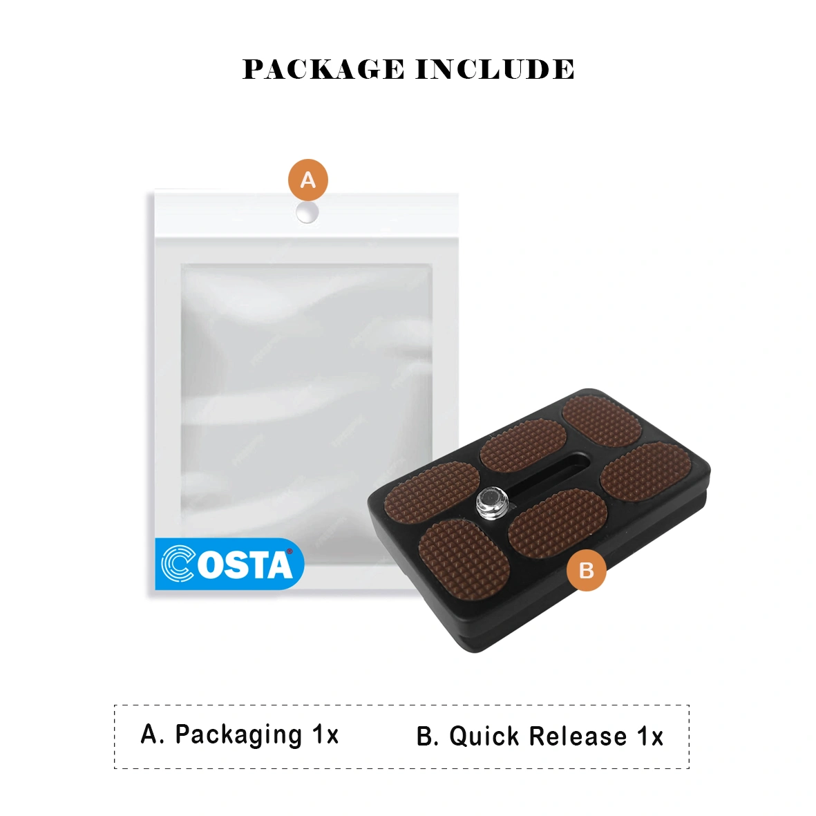 COSTA QP-03 Quick Release Plate Metal (Khusus Tripod Alus F02M)