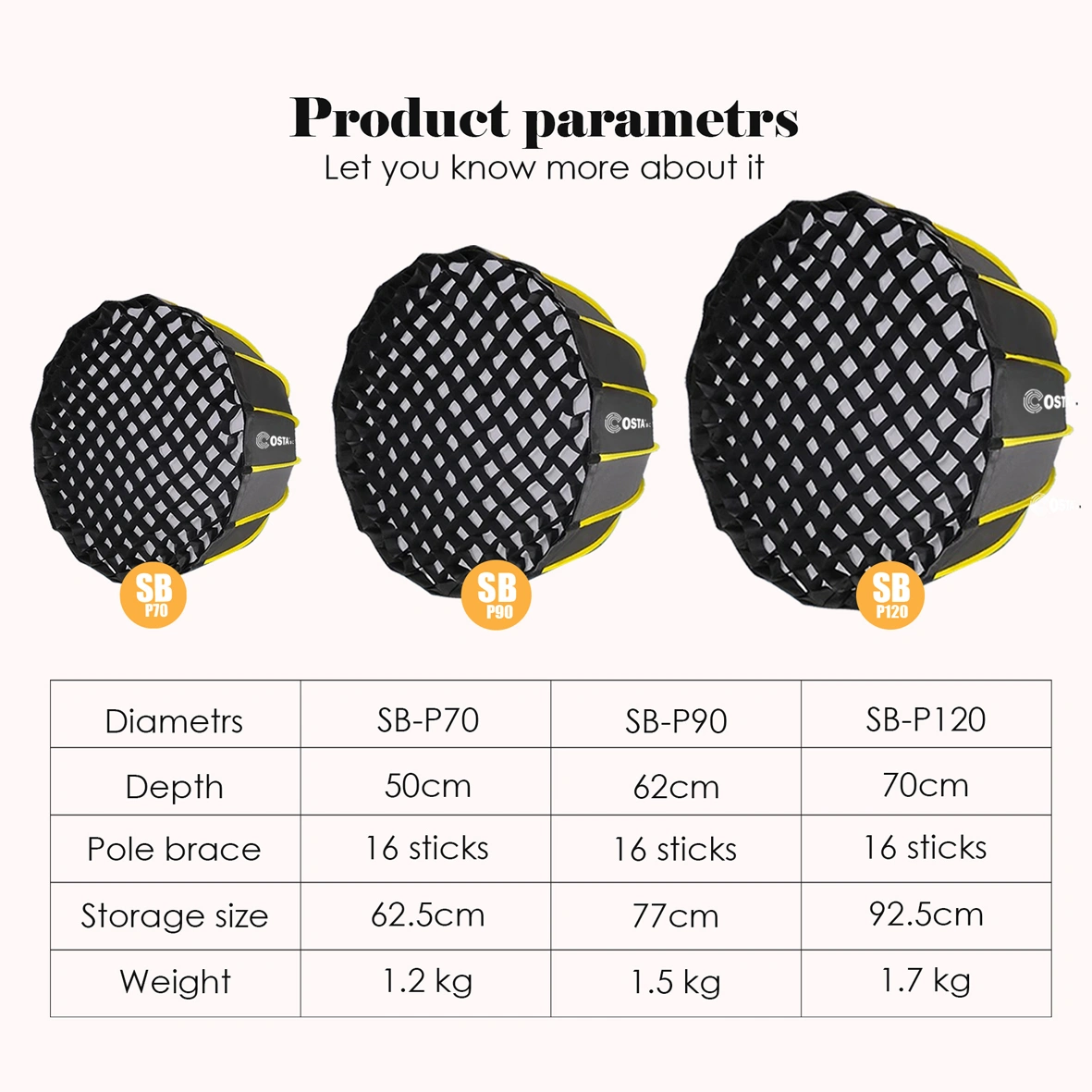 COSTA SB-P90 Parabolic Softbox - 90cm