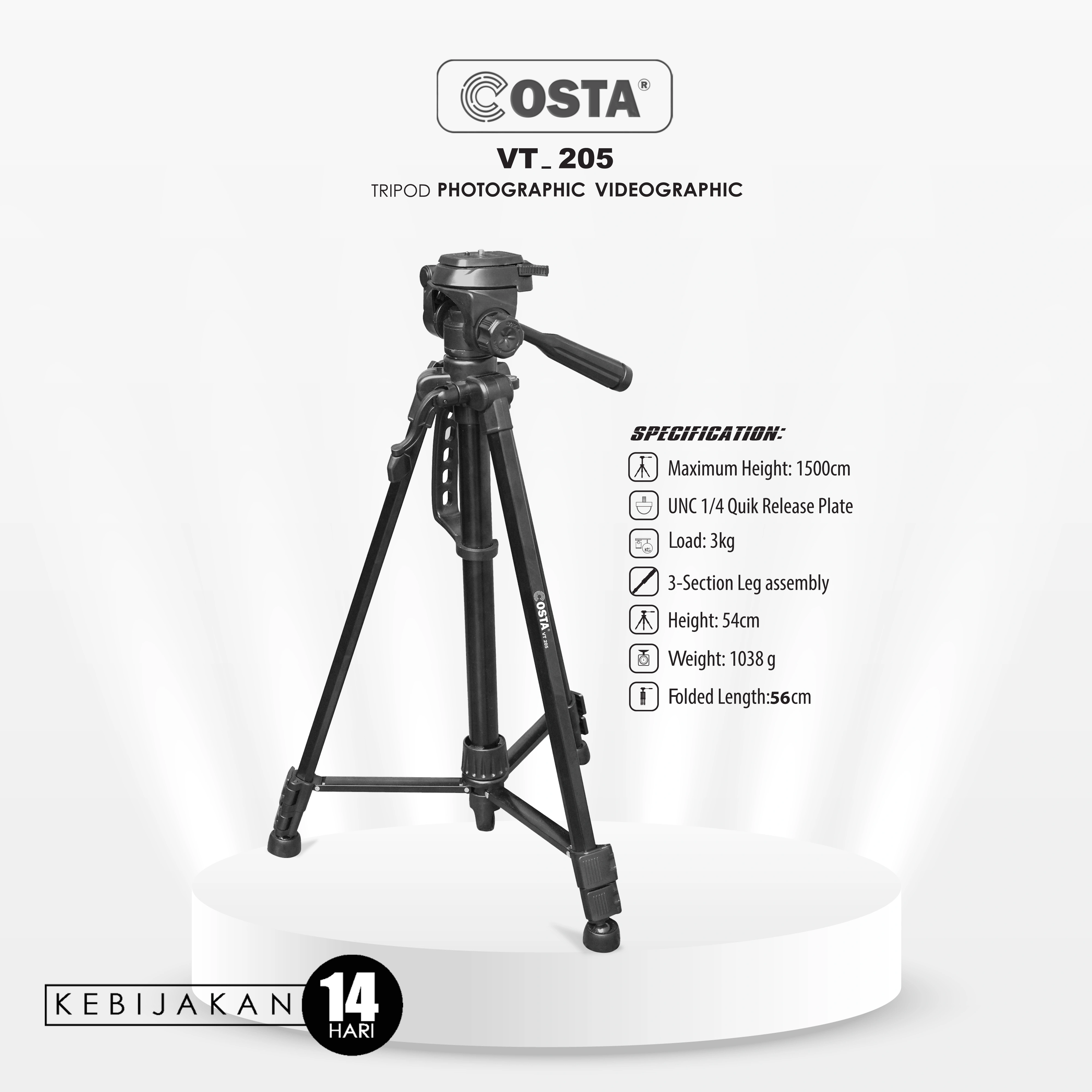 COSTA VT-205 Tripod lightweight