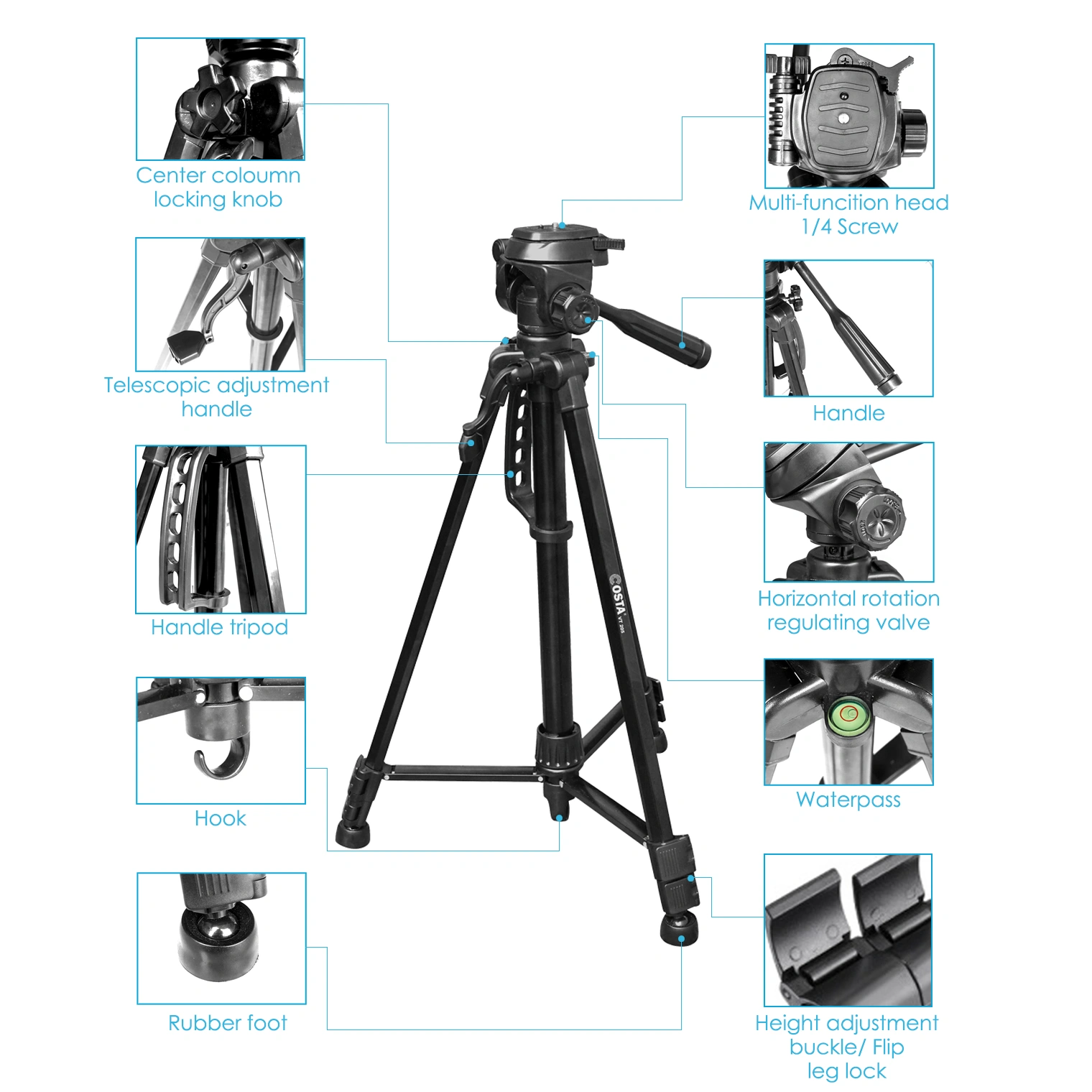 COSTA VT-205 Tripod lightweight