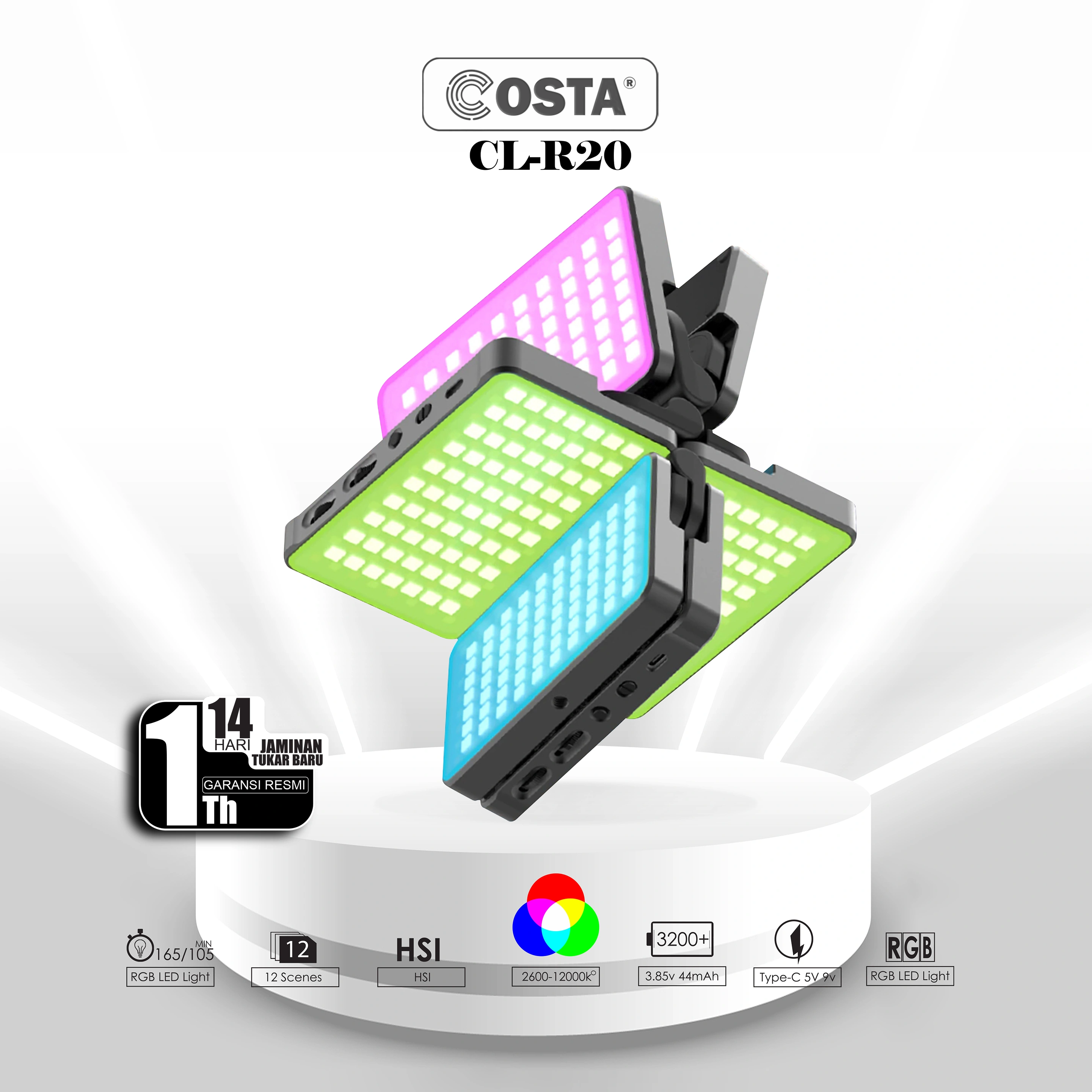 COSTA LED CL-R20 RRO Portabel Light RGB