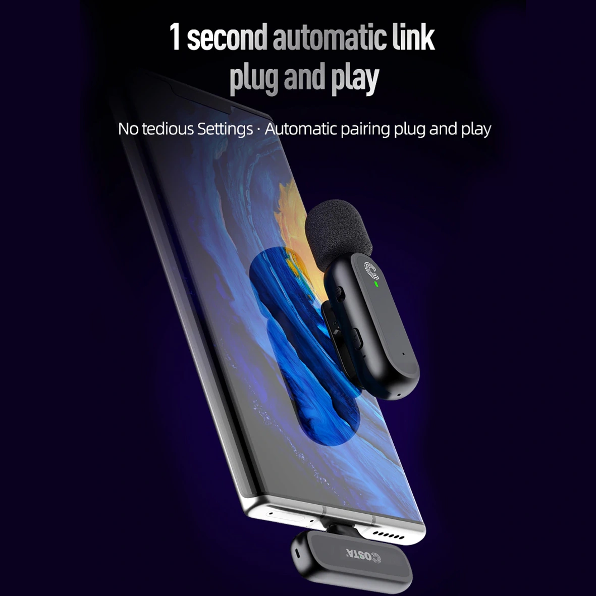 COSTA True Single Microphone Wireless 2,4GHz Type C Android (1TX)