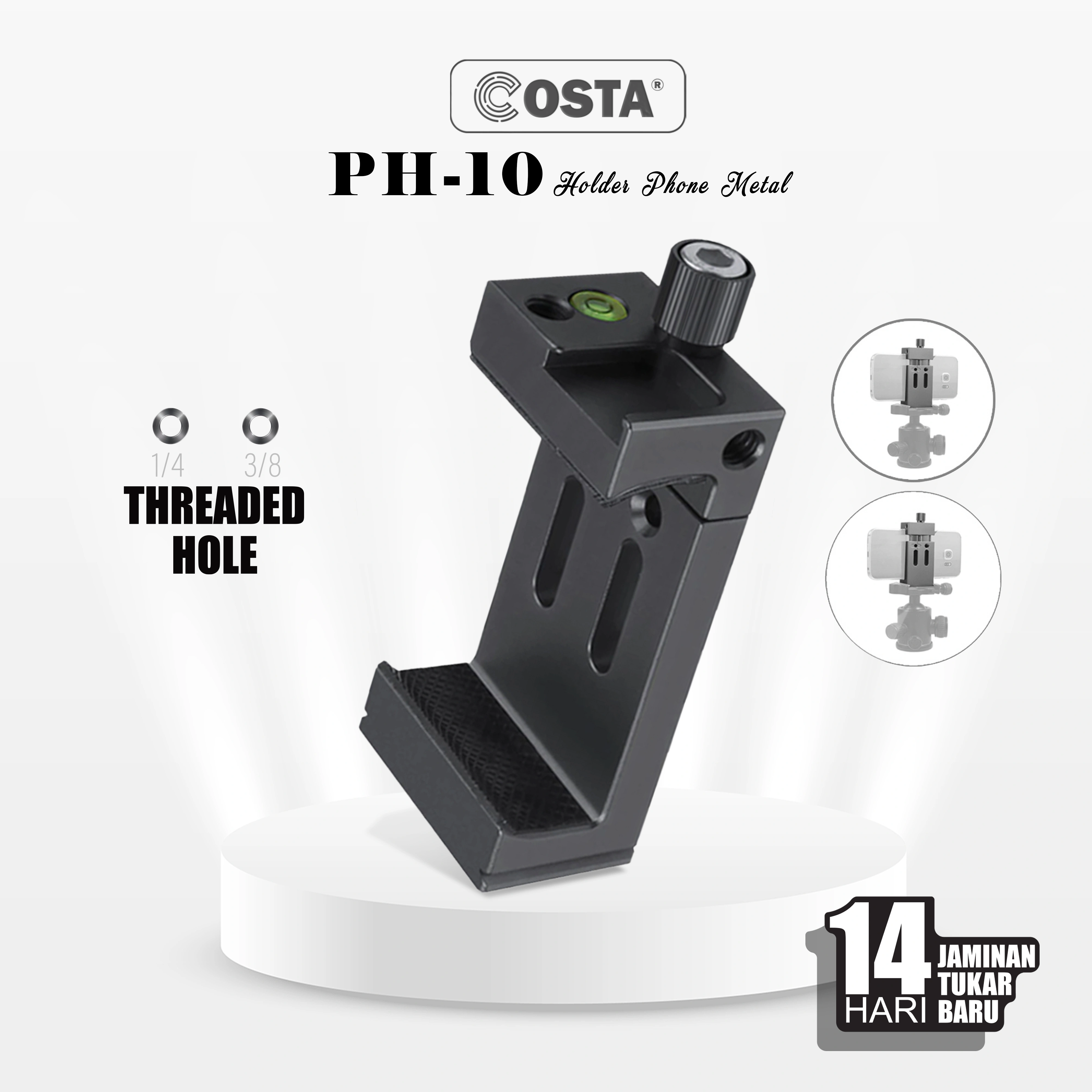 COSTA PH-10 CNC Holder Phone - Black