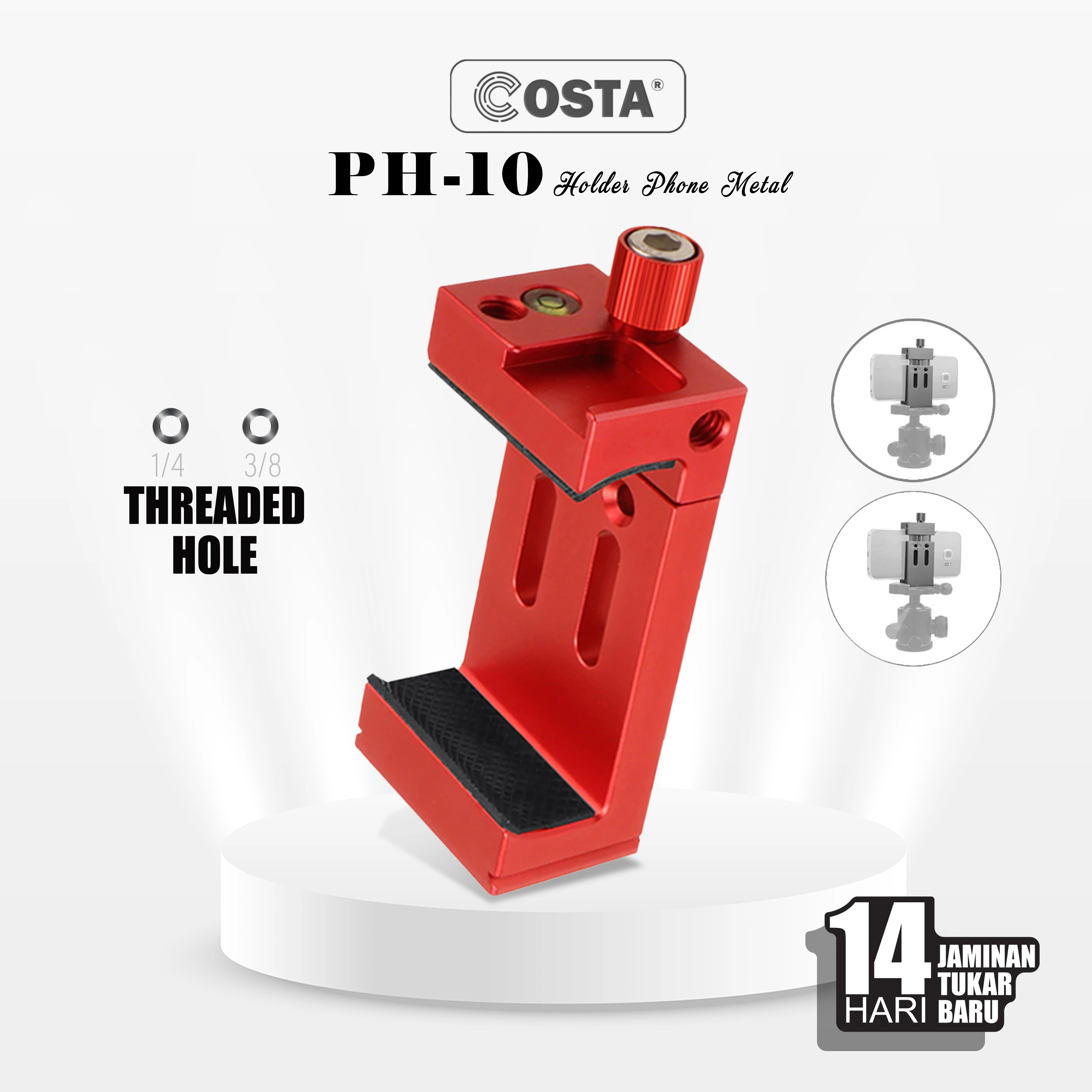 COSTA PH-10 CNC Holder Phone - Red