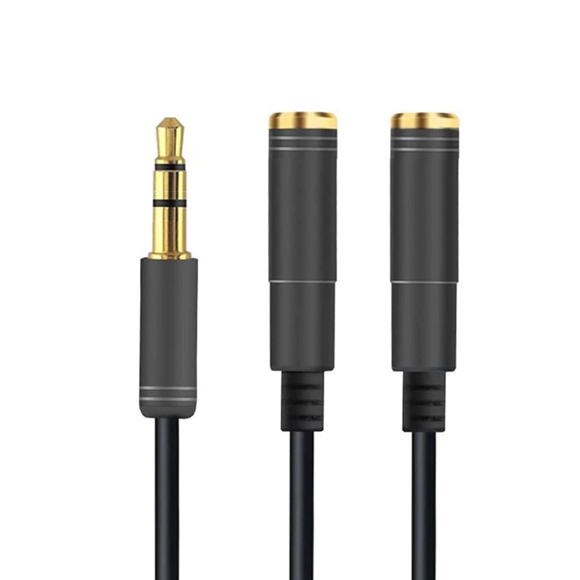 COSTA Dual 3.5mm TRS Microphone Audio Cable Splitter 2-in-1 Gold-Plated Combiner Adapter