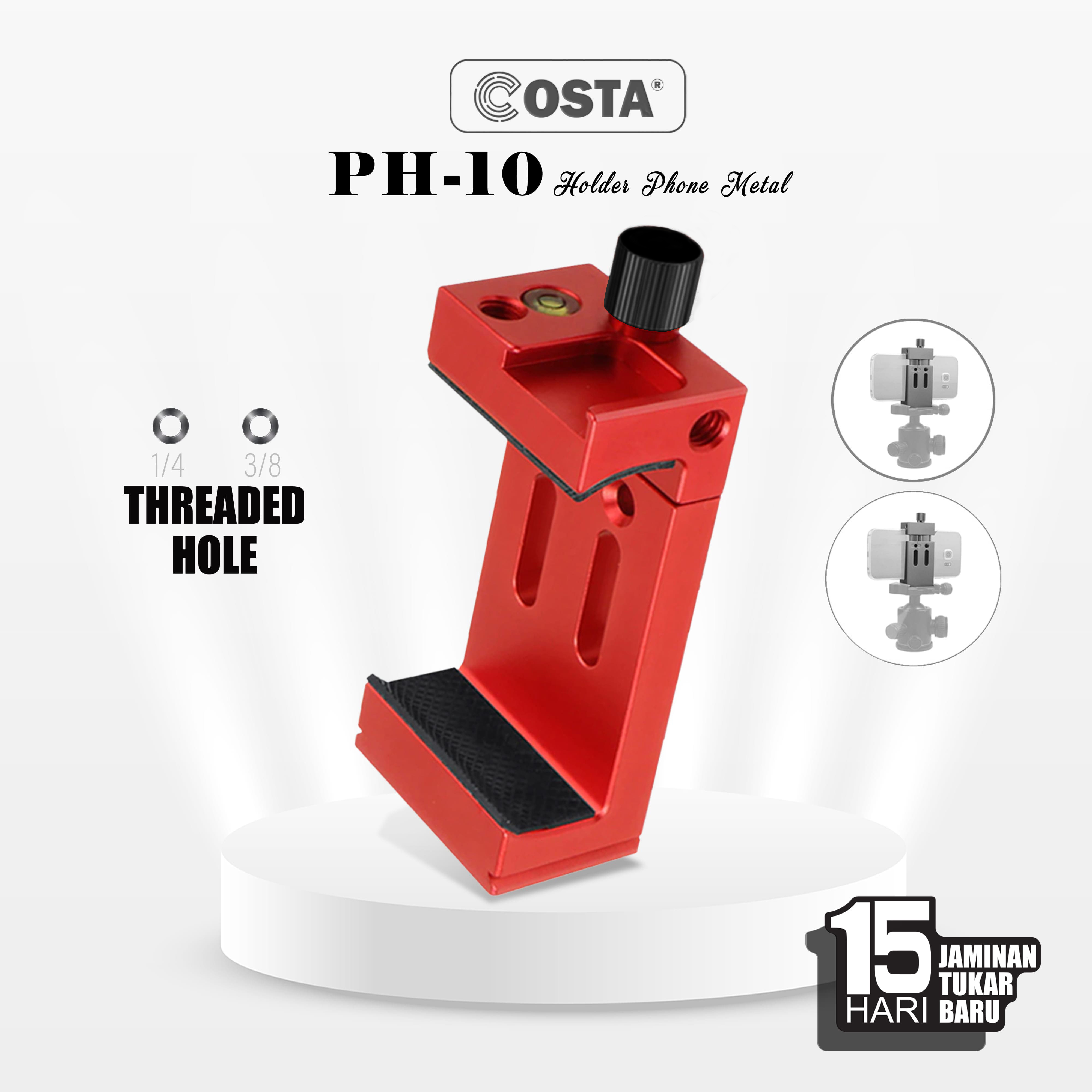 COSTA PH-10 CNC Aluminum Phone Holder - Red