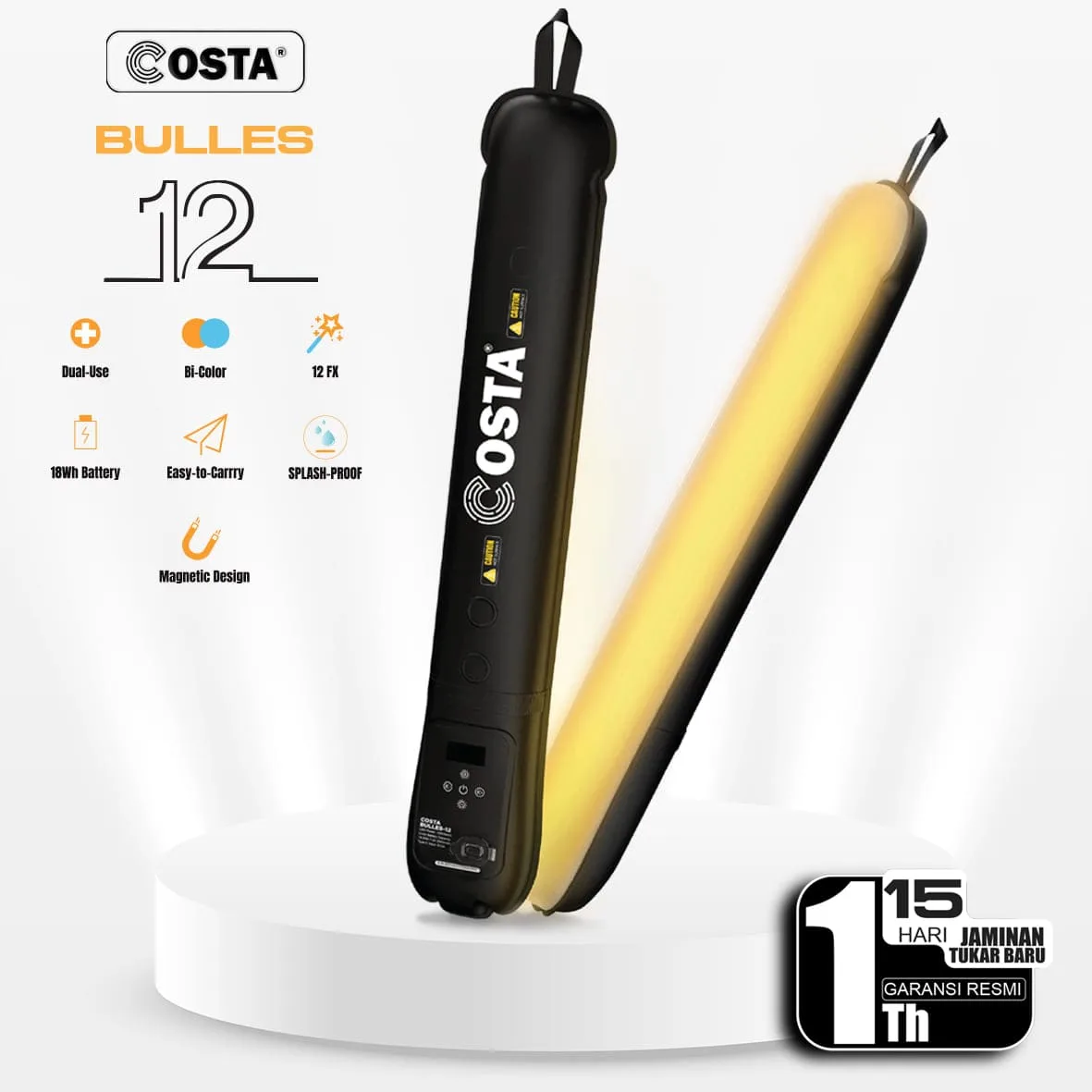 COSTA Bulles 12 Air Tube Light Inflatable LED Bi-Color IP44 Waterproof Outdoor Fill Light