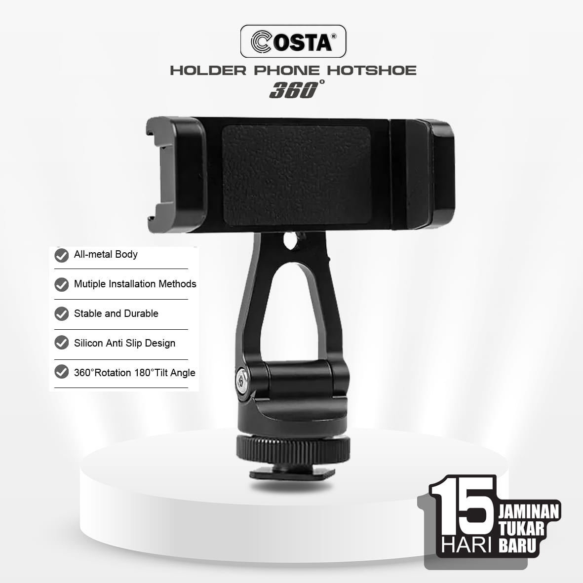 COSTA PH-12 Holder Phone 360 With Cold Shoe Screw
